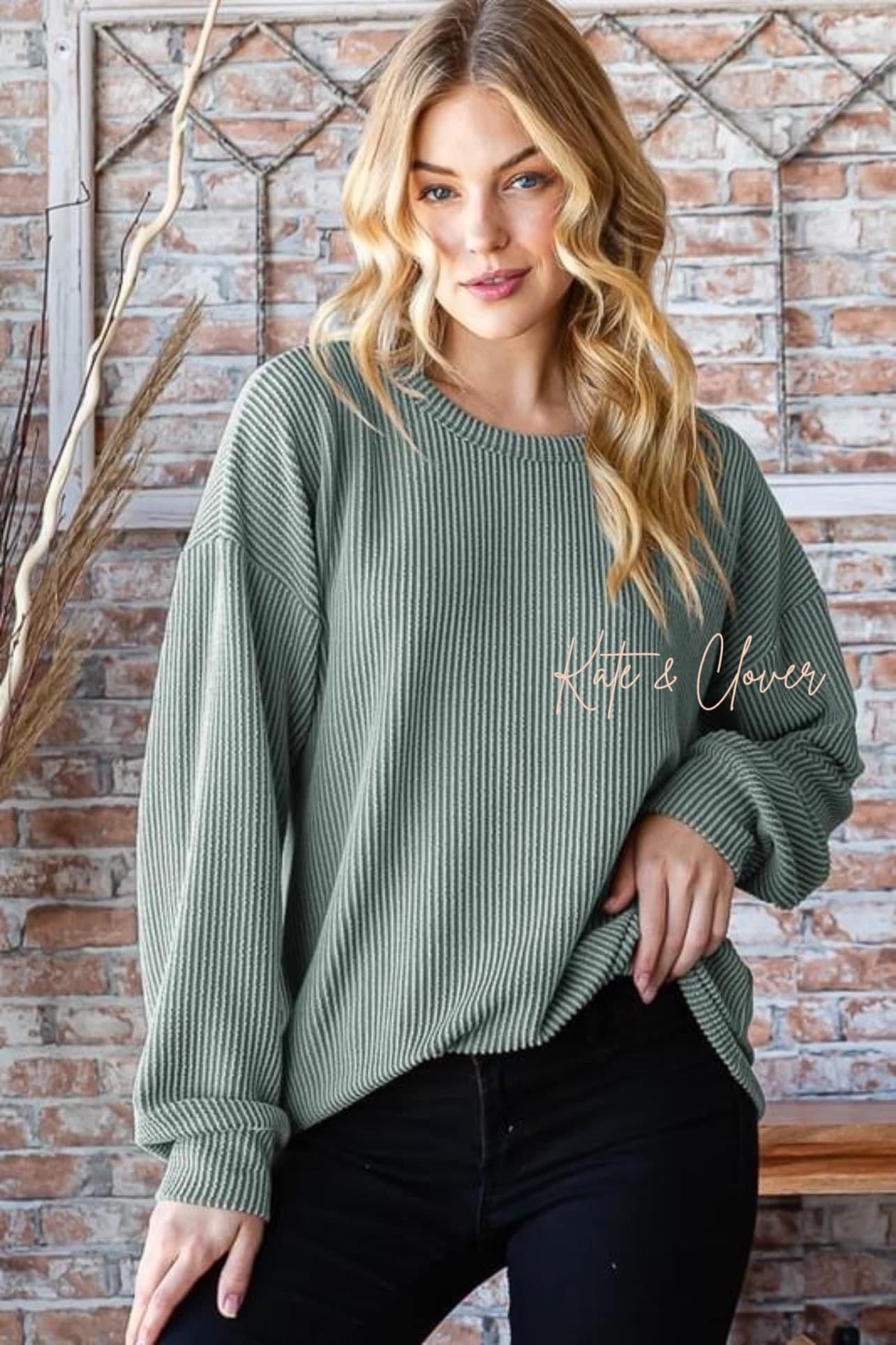 Ribbed Long Sleeve Top – Kate & Clover
